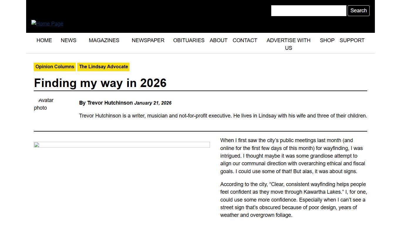 Finding my way in 2026 — Lindsay Advocate