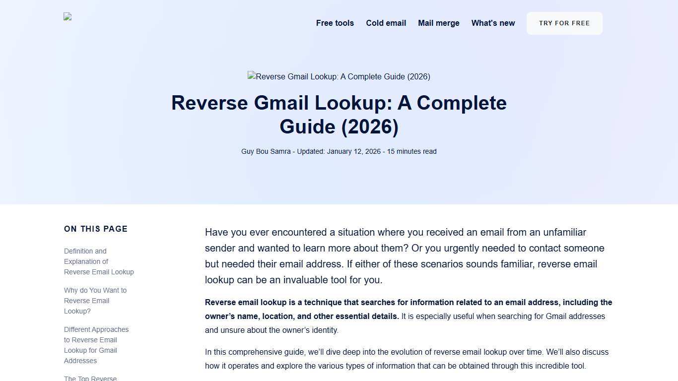 Reverse Gmail Lookup: A Complete Guide (2026)